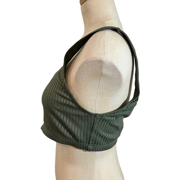 Victoria's Secret swim top M khaki green bikini swim top front open - Picture 2 of 8